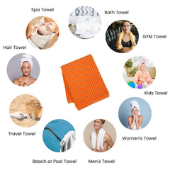 Micro Cotton Versa Craft Bath Towel 500 Gsm | Soft, Quick Drying Cotton Large Size Bath Towel (Orange)