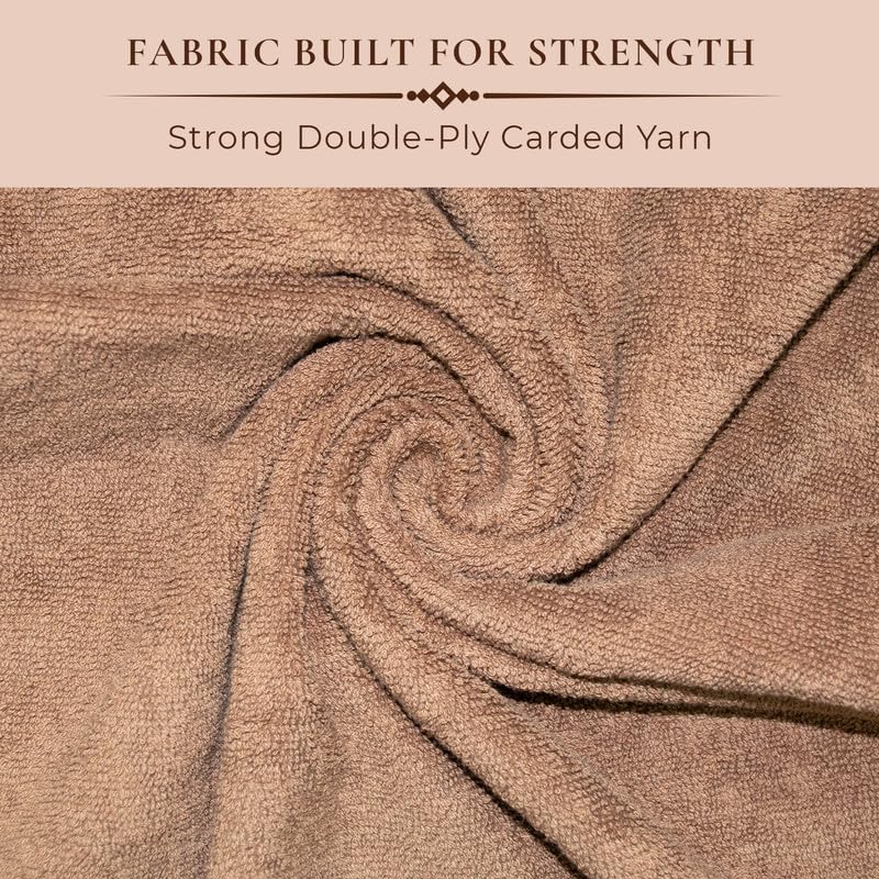 Rangoli 100% Cotton Fibre Bath Towel 600 Gsm | Highly Durable & Absorbent Towel | Skin-Friendly & Quick Drying Luxury Towels (Golden Brown) - Pack Of 1