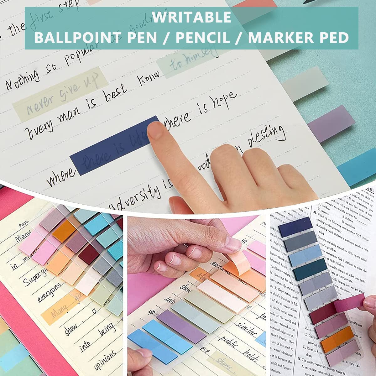 Sticky Tabs 20 Colors Sticky 400pcs Index Tabs Sticky Notes For Notebook, Books, Office Stationery