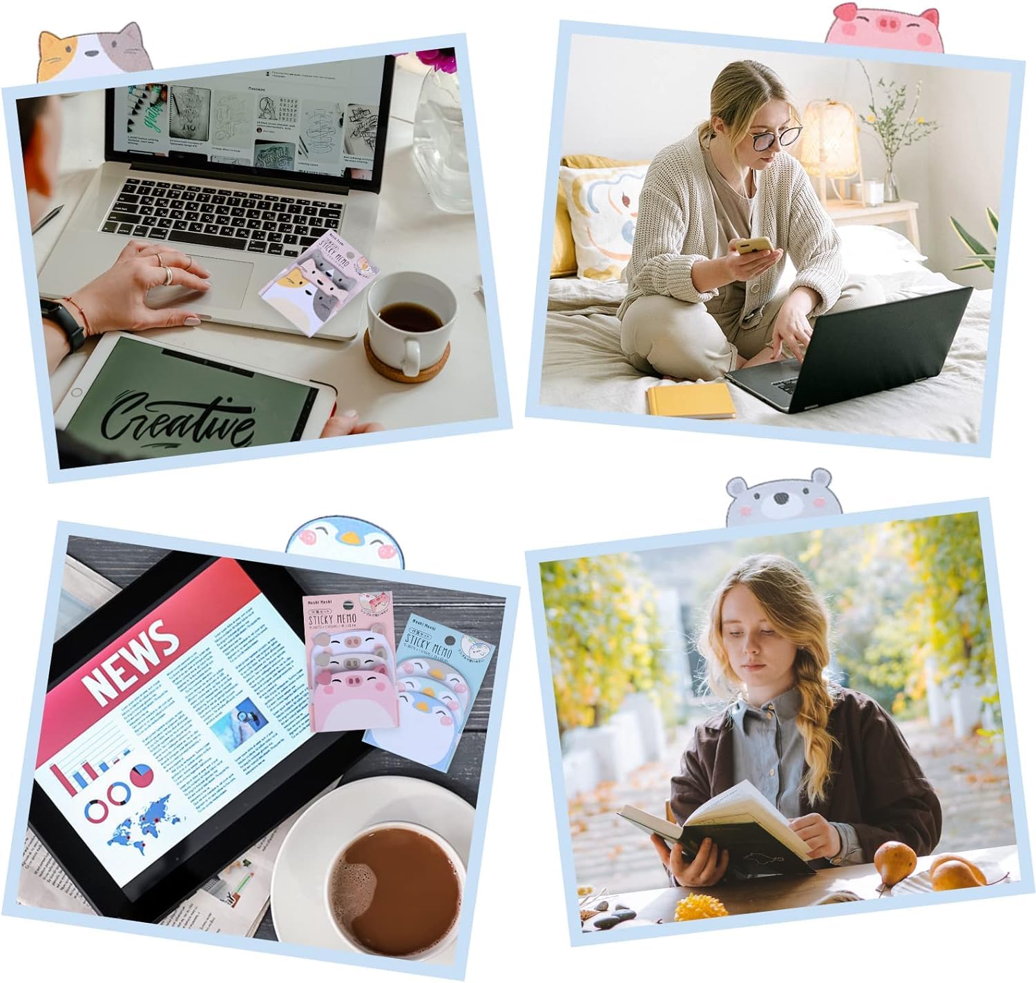 Cartoon 270 Pcs Sticky Note Pad Self Stick Notes School Accessories For Kids Pack Of 6, Multicolor