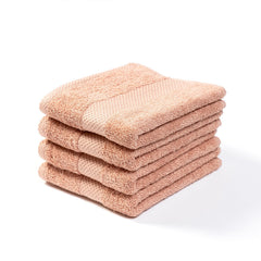 Earthy Fables Premium Face Towels 800 Gsm | Ultra Soft, Quick Dry & Highly Absorbent, For Gym, Travel & Acne-Prone Skin | Set Of 4 (Peach)