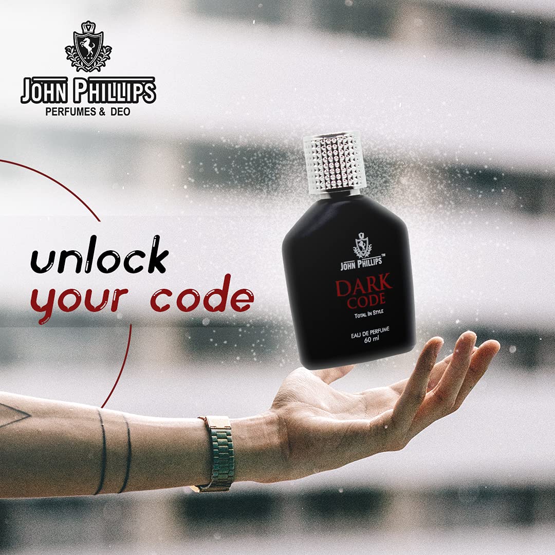 John Phillips Dark Code 100ml 3.4 Fl.oz. & Titanic Eau De Perfumes 60ml 2 Fl.oz. | Combo Of 2 | For Unisex