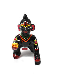 Black Laddoo Gopal Idol, Bal Gopal Ji Murti, Brass, Black Idol - Size No.4, Traditional Deign, Handmade Statue, Little Krishna Idol For Your Home Temple, God Idol