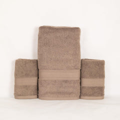 Rangoli 100% Cotton Fibre 1 Bath & 2 Hand Towel 900 Gsm | Highly Durable & Absorbent Towel | Skin-Friendly & Quick Drying Luxury Towels (Beige) - Pack Of 3