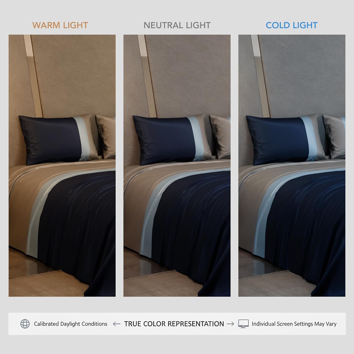 Super King Bedsheet With 2 Pillow Covers & Comforter - 108 X 108 Inches, Blue & Grey | Hypoallergenic, Breathable, Gentle On Skin & Hair, Fade & Wrinkle Resistant, Wedding Gift For Couples