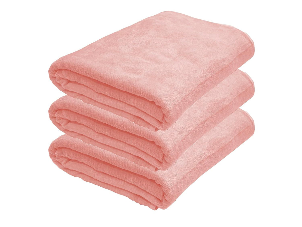 Black Gold Ultra Soft Bath Towel 1600 Gsm | Premium Microfiber, Quick Dry, Highly Absorbent, Oversized Bath Towel Pool, Spa, Travel & Hotel Use (Pink)- Pack Of 3