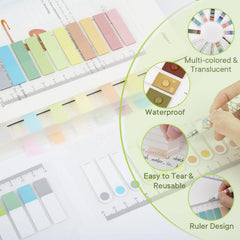 Sticky Book Tabs Book Markers - Repositionable Book Flags Strip | (5 Packs - 1000 Pcs Notes)
