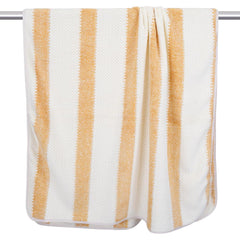Black Gold The Finer Touch Soft Hand Towel 600 Gsm | Ultra Absorbent, Quick Drying, Cotton-Feel Microfiber Yellow & White Stripes -Pack Of 3