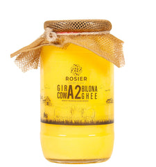 Organic Bilona A2 Gir Cow Ghee By Rosier | Good Source Of Protein Fiber & Healthy Desi Ghee Protact Eyesight | (1 Litre) 33.8 Ounce | Jar Pack