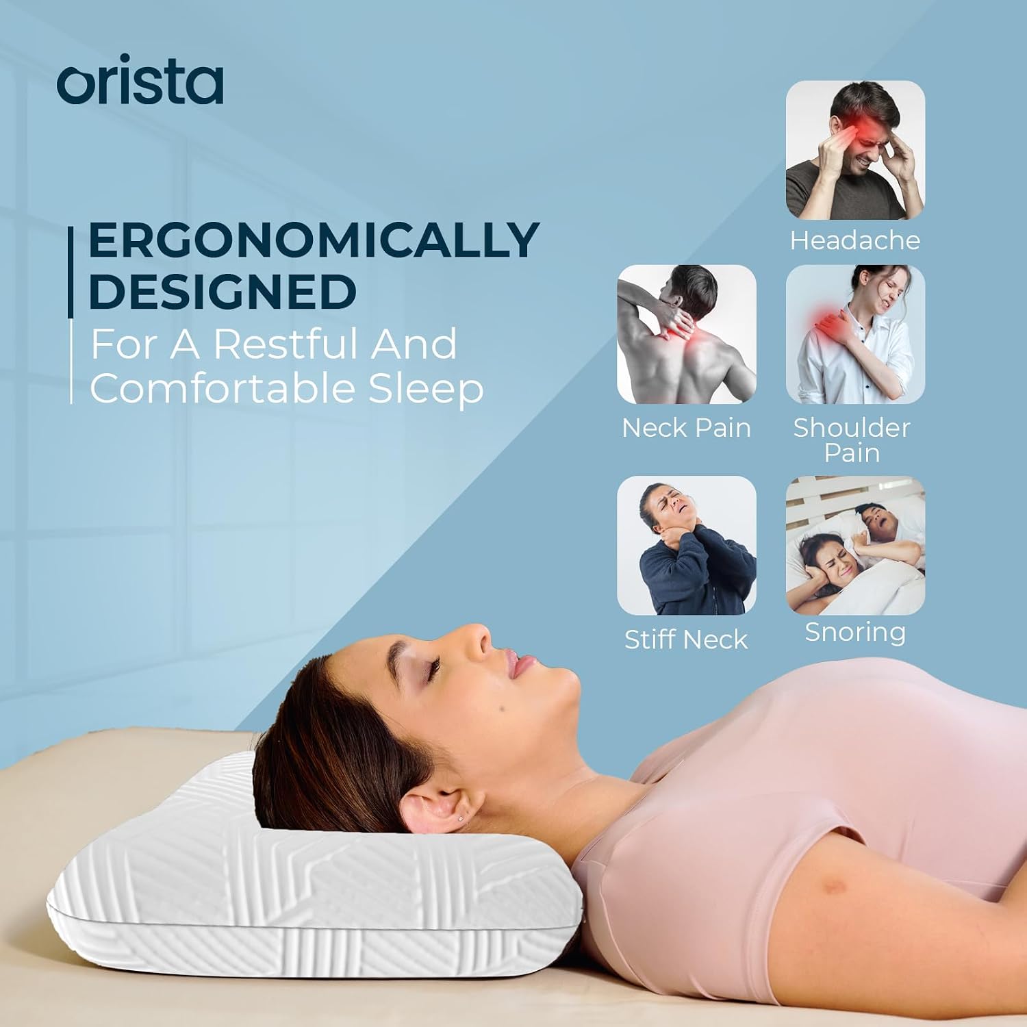 Advance Gel Blended Memory Foam Pillow, For Pain Relief, Standard Size - 20 X 13 X 4 Inch | Cushions Neck & Shoulder Pain Relief | Orthopedic Pillow For Back & Stomach Sleepers - Pack Of 1