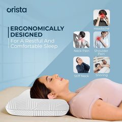 Advance Gel Blended Memory Foam Pillow, For Pain Relief, White, Standard Size - 20 X 13 X 4 Inch | For Neck & Shoulder Pain Relief | Orthopedic Pillow For Back & Stomach Sleepers - Pack Of 2
