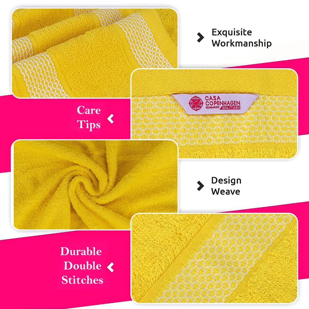Casa Copenhagen Egyptian Cotton Waffle Large Size Bath Towel 500 Gsm (Yellow)