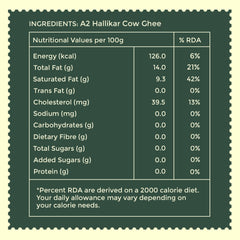 100% Natural A2 Desi Halikar Cow Ghee By Bhoomi Farms | Curd-Churned Healthy Indian Gir Cow Ghee Good For Roast Makhana | 900ml (450ml * 2) 30.4 Ounce | Jar Pack