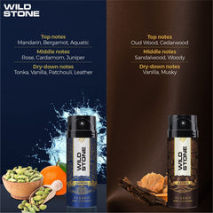 Wild Stone Classic Cologne & Leather Long Lasting Deodorants Body Spray 450ml 15.2 Fl.oz. | Perfect Gift For Boyfriend