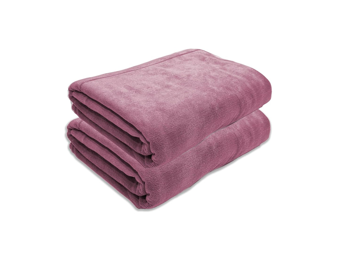 Black Gold The Finer Touch Oversized Microfiber Bath Towel 1300 Gsm | Soft Quick-Dry Microfiber Towel For Men & Women (Mauve Pink)- Pack Of 2