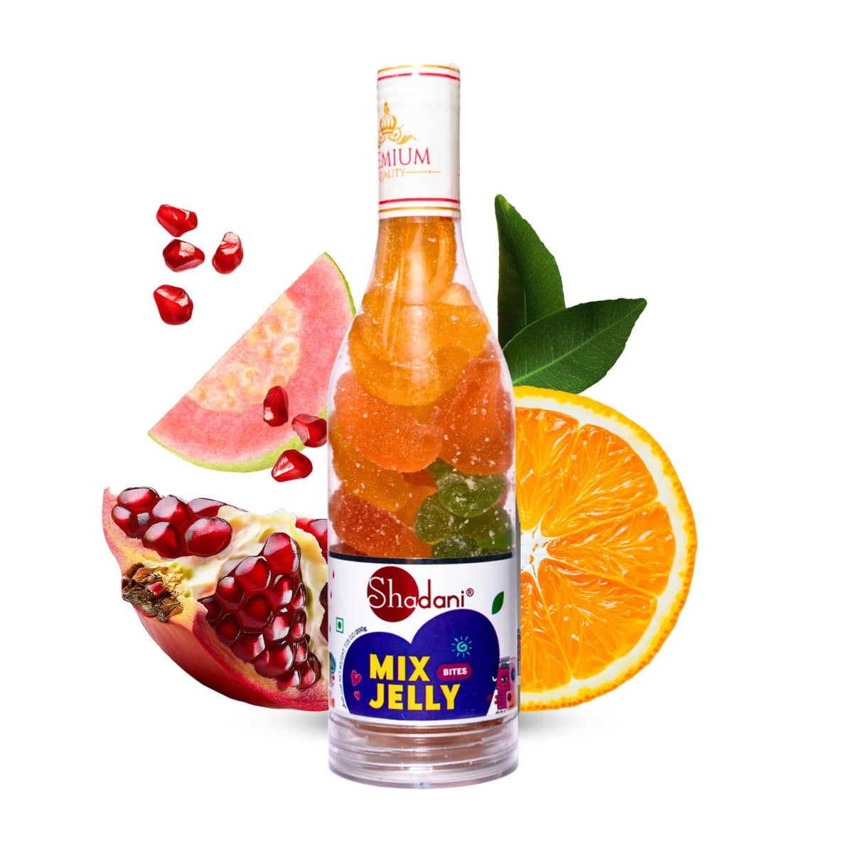 Shadani Mix Fruit Jelly Premium Can (200gm) Soft & Chewy Jellies Candy-Toffee