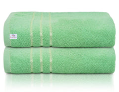 Kuber Industries Premium Bath Towel 1000 Gsm | Super Soft, Fluffy & Absorbent Cotton Bath Towel Perfect For Daily Use (Green) - Pack Of 2