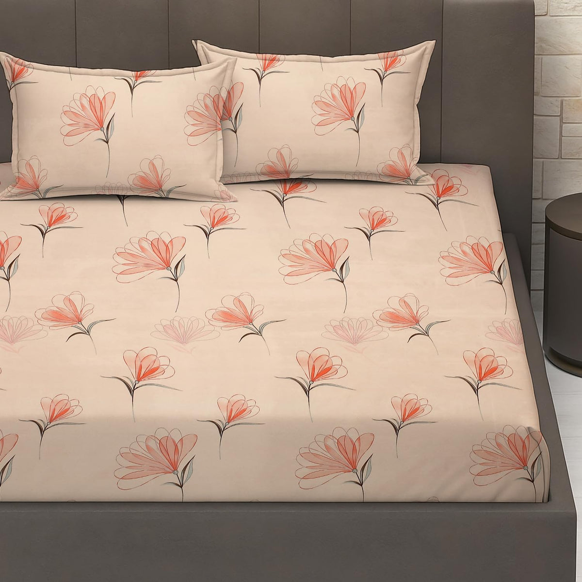 Luxurious Queen Size Bedsheet For Double Bed With 2 Pillow Cover - 90 X 90 Inches, Coral Pink | Perfect For Daily Use, Guest Rooms | Gift For Housewarmings, Weddings