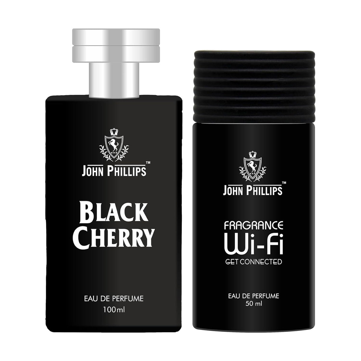 John Phillips Luxury Black Cherry Eau De Parfum & Wi-fi Eau De Parfum 100ml 3.4 Fl.oz. Each Pack Of 2 For Unisex