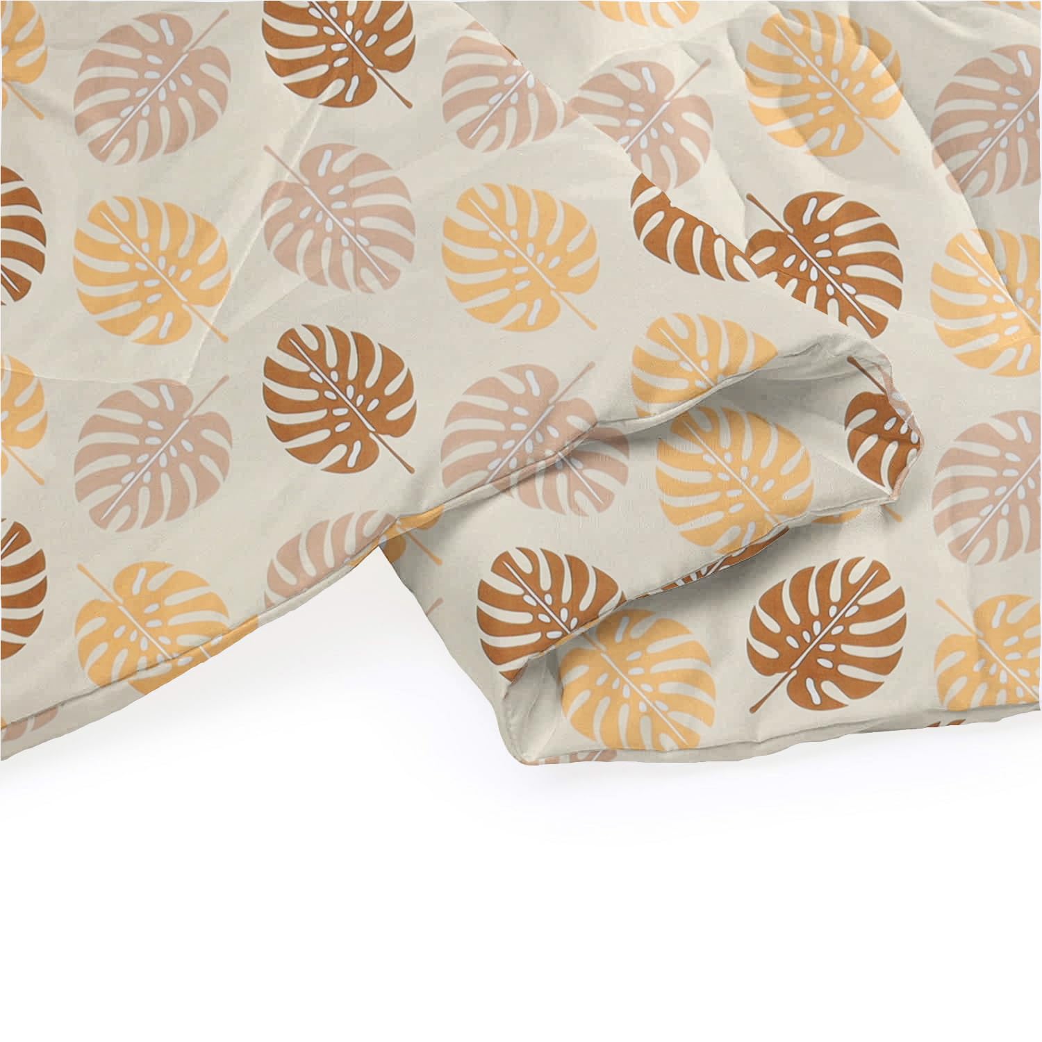 Bedding Set 1 Double Bedsheet, 2 Pillow Covers With 1 Comforter | 90 X 90 Inches, Beige & Brown | Perfect For Queen Bed Durable & Wrinkle Free - All Season Bedding