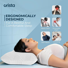Advance Gel Blended Memory Foam Pillow, For Pain Relief, White, Queen Size - 21 X 14 X 4.5 Inch | For Neck & Shoulder Pain Relief | Orthopedic Pillow For Back & Stomach Sleepers - Pack Of 2