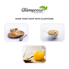 Natural Premium Desi Cow Ghee By Glamycose | High In Protein Fiber Healthy Desi Ghee For Baking | (500ml) 16.9 Ounce | Box Pack