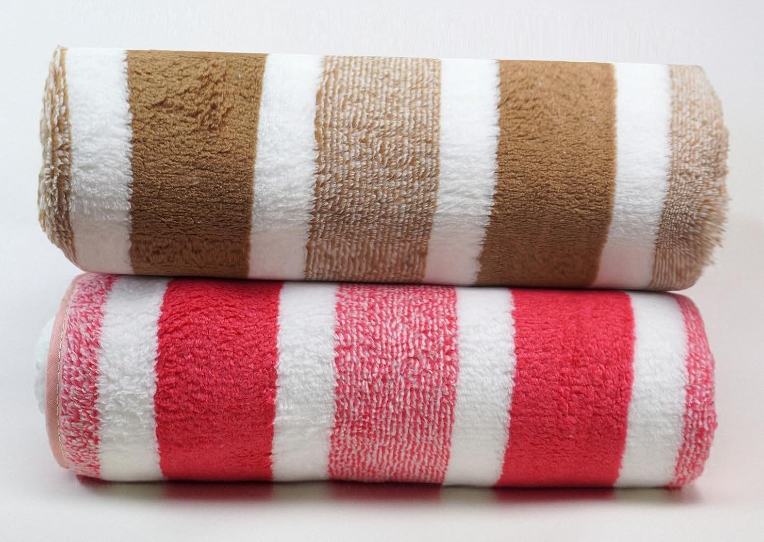Maxoshine Hand Towel 200 Gsm | Super Soft Quick Dry Microfiber Face Towel For Women Men-Hanging Loop Napkins | Brown & Red (Set Of 2)