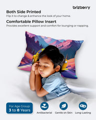 Kids Pillow Cushion With Super Soft Fabric Pillow - 12 X18 Inches | Animal & Cartoon Prints, Soft Pillow, Dual Sided Design | Multi-Purpose, Durable & Easy Care, Made In India - Design 6