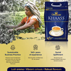 Goodricke Khaass Exclusive Assam Tea - 1 Kg, 35.2 Ounce | Richer Taste & Flavored Chai - Blended With Golden Leaves | Sweet Lasting Aftertaste 100% Natural Assam Tea - Low Caffeine