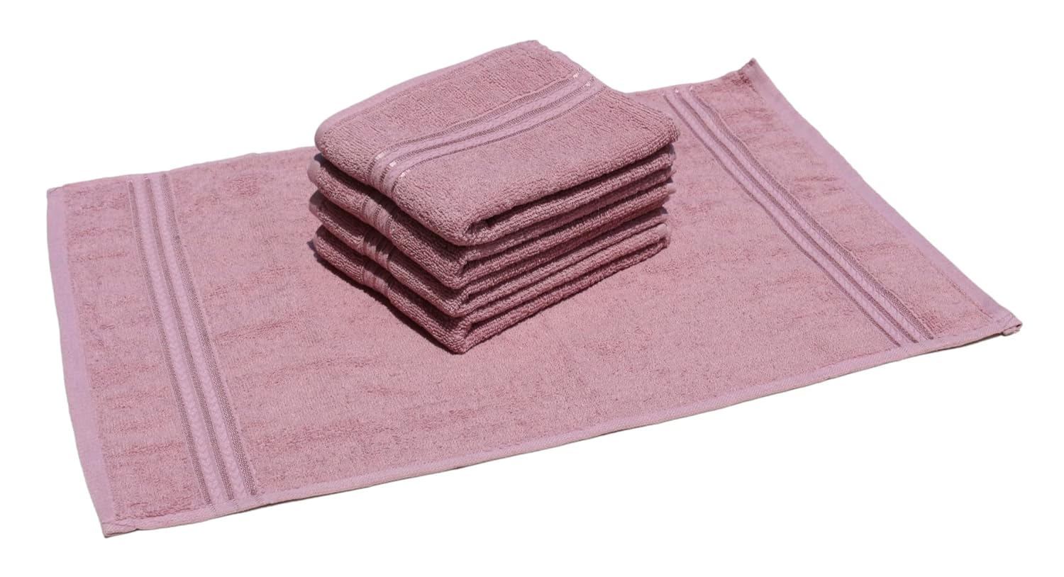 Solance Super Cotton Hand Towel 1000 Gsm | Ultra Soft & Super Absorbent Hand Towel (Dusty Pink) - Set Of 5