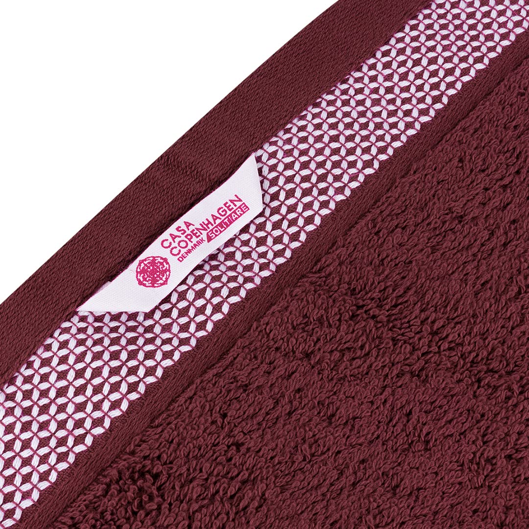 Casa Copenhagen Egyptian Cotton Exotic Hand Towel 400 Gsm (S Burgundy)- 2 Pcs