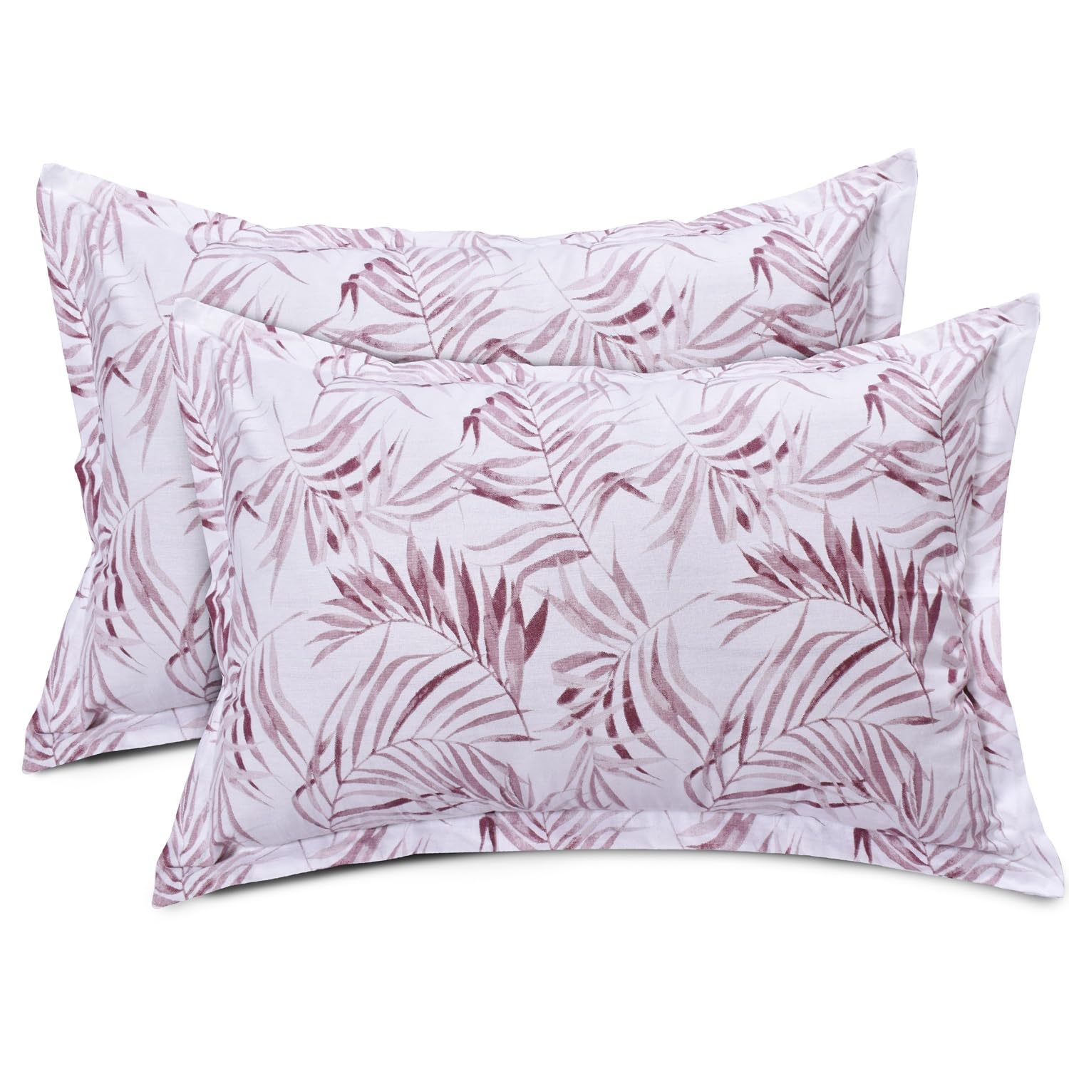 King Size For Double Bedsheet 2 Pillow Covers - 108 X 108 Inches, Maroon & White | Soft & Durable For Everyday Use - All Season Comfort