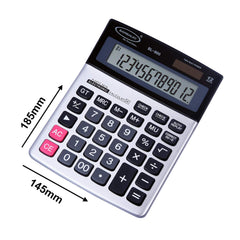 Bambalio 12 Digits BL-800 Big Display & Metallic Panel | 3 Years Warranty Electronic Calculator, Silver, Medium Size