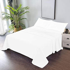 Single Bedsheets With 2 Pillow Covers - 60 X 90 Inches, White | 750 Thread Count Sateen Finish Luxuries - Ideal For Guest Room, Hotel Quality | 3 Piece Bed Sheet