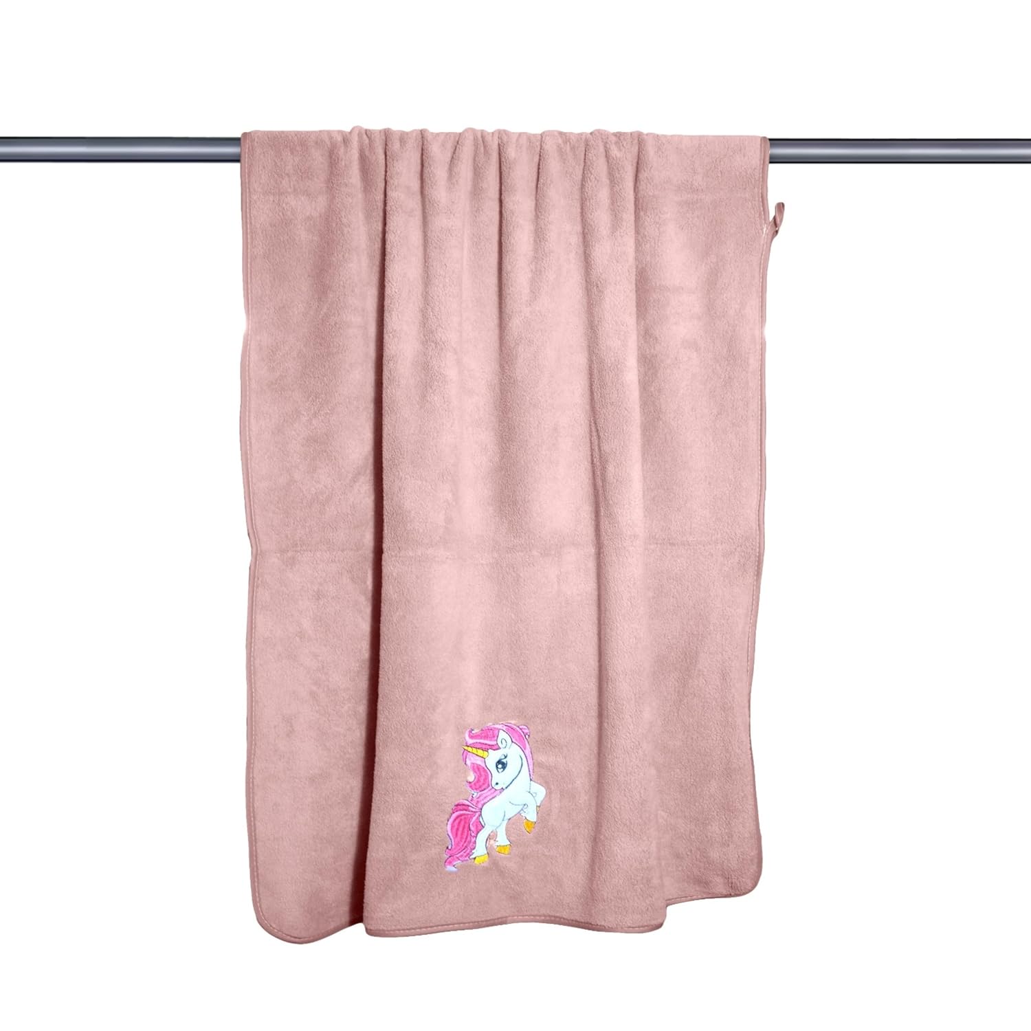Maxoshine Microfiber Kids Bath Towels 400 Gsm | Quick Dry Super Absorbent Super Soft Bath Towel For Babies Toddler-Baby Towel - Peach (Unicorn Design)