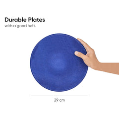 Ceramic Dinner Plates Set Of 6 Pieces, Blue Reactive | Ceramic Plates Set - Glossy Finish Plate Set | Premium Stoneware | Ceramic Dinner Plates - Microwave Safe & Chip Resistant