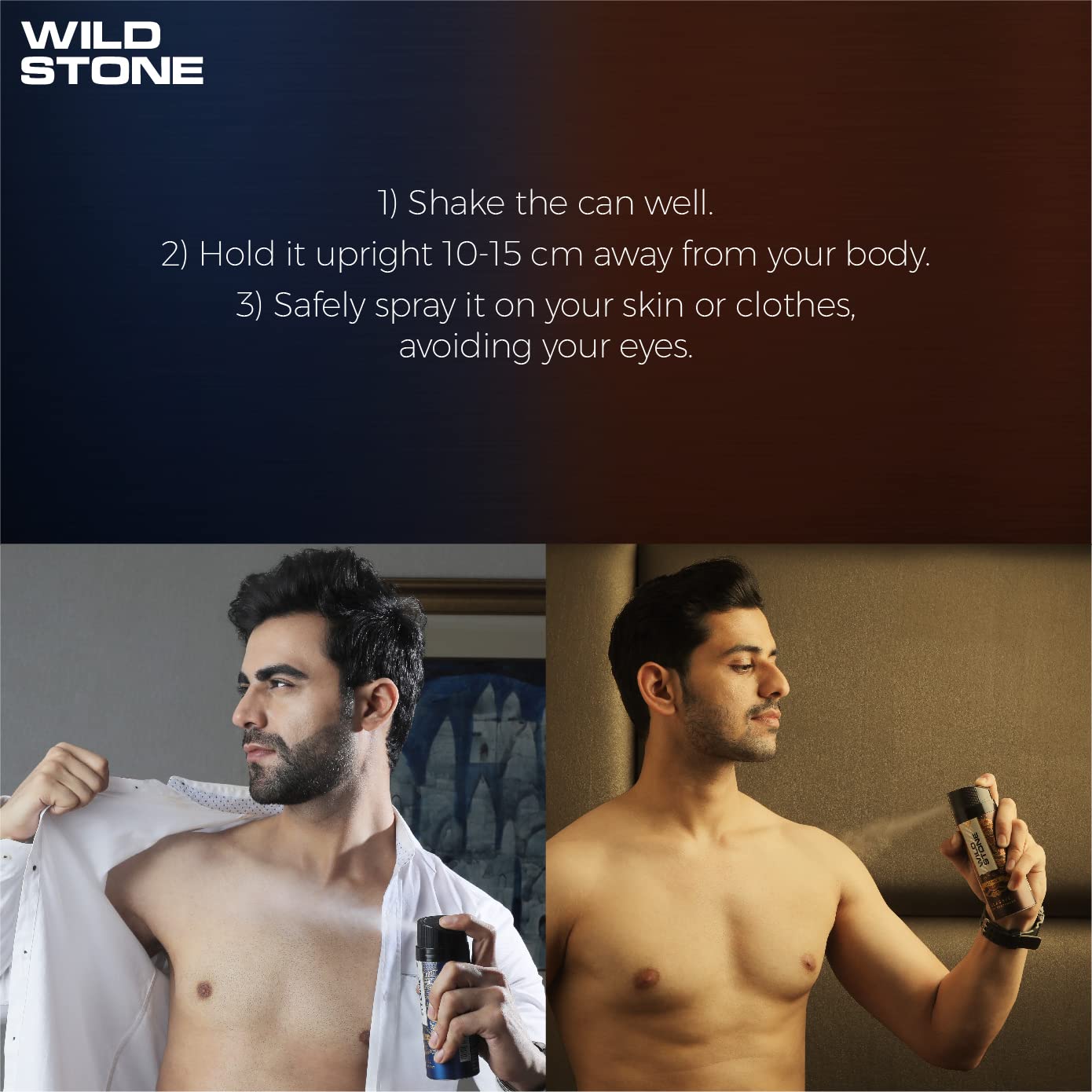 Wild Stone Classic Cologne & Leather Long Lasting Deodorants Body Spray 450ml 15.2 Fl.oz. | Perfect Gift For Boyfriend