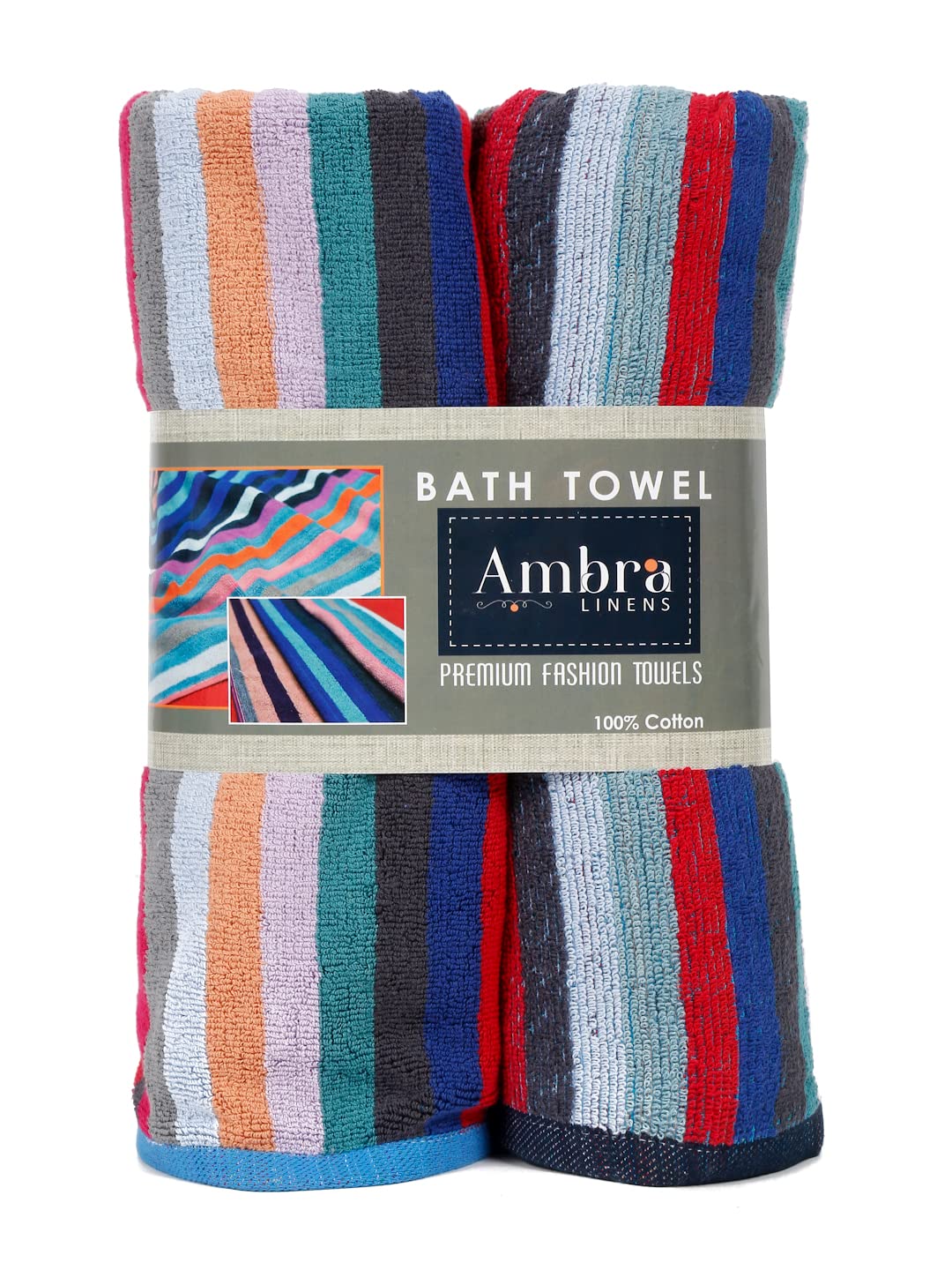 Ambra Linens Highly Absorbent Bath Towels 1 Kg | 100% Cotton, Soft & Plush All Seasons Use, Extra Large Size (Velvet)- Pack Of 2