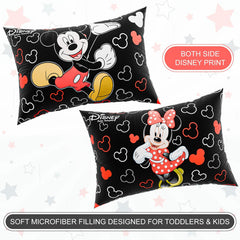 Microfiber Pillows For Bed, Soft Pillow For Sleeping, Disney Print - Black - 16 X 24 Inch | Washable & Neck Support Pillows | For Sleeping Bedroom & Living Room, Suitable For All Sleepers