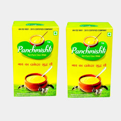 Premium A2 Pure Ghee By Panchmishti | Good Source Of Vitamin A & Healthy Desi Danedar Cow Ghee Perfect For Parathe | 2 Litre (1 Litr * 2) 67.6 Ounce | Box Pack