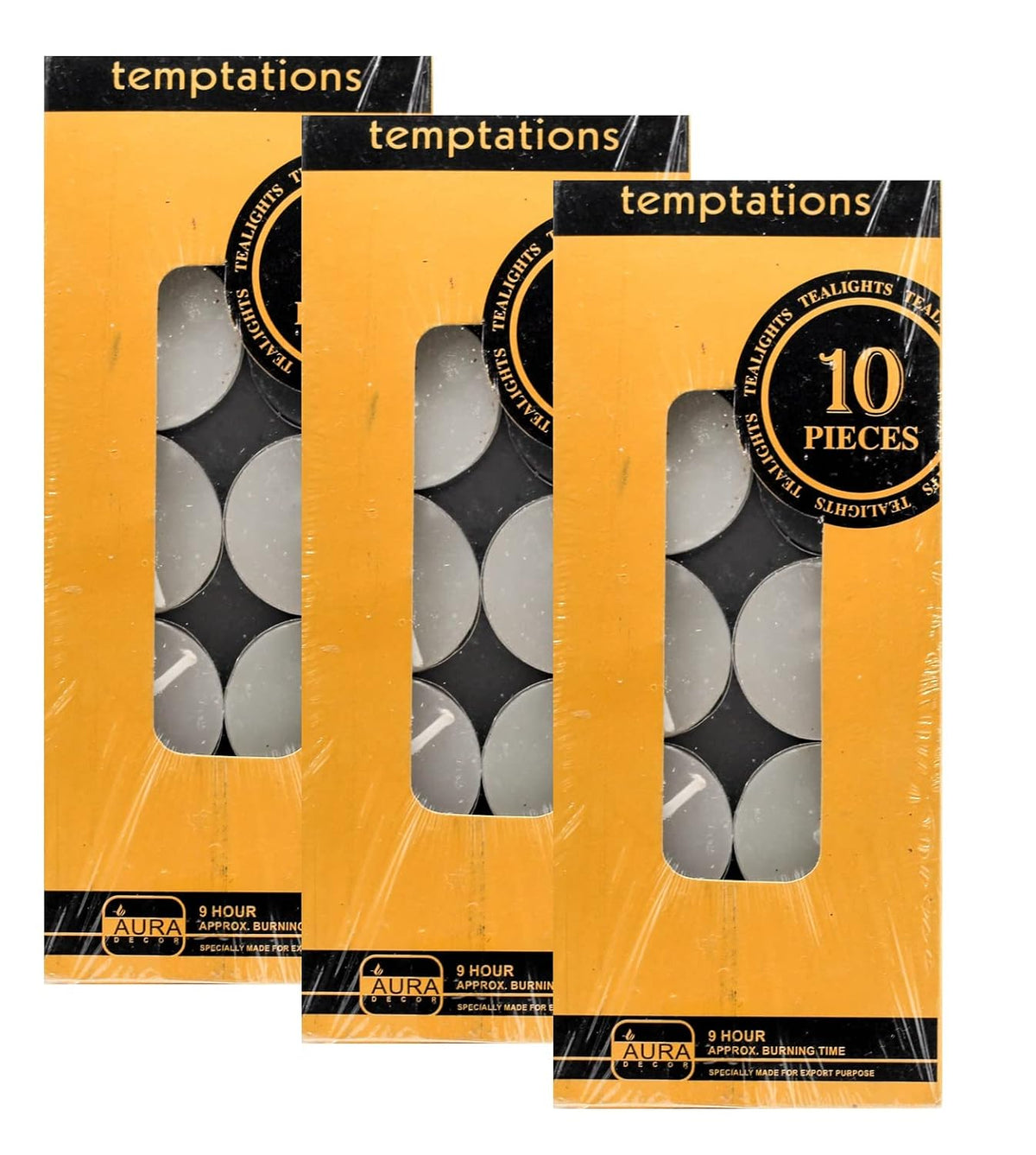 WHITE 100% PURE WAX TEALIGHT CANDLES PACK OF 30 | 9 HOURS BURNING TIME