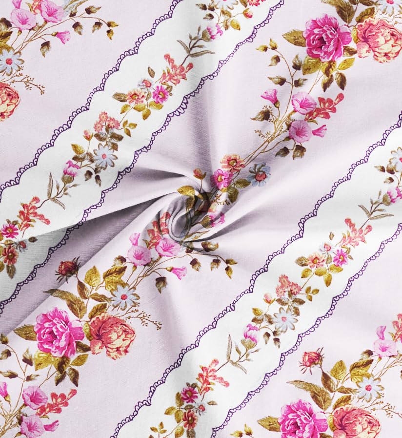 100% Cotton Double Bed Bedsheet Set With 2 Matching Pillow Covers | 90 X 90 Inches, Light Pink - Ideal For Villas, Guest Houses, & Daily Home Use Double Bedsheet