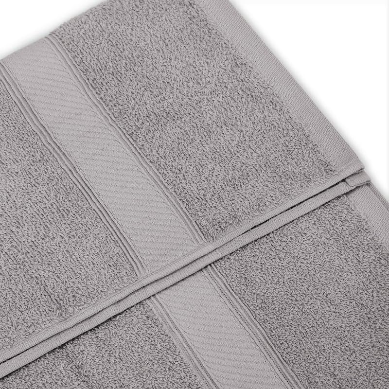 Welspun Alpha Cotton Large Bath Towel Soft & Absorbent 500 Gsm (Dobby - Light Grey)