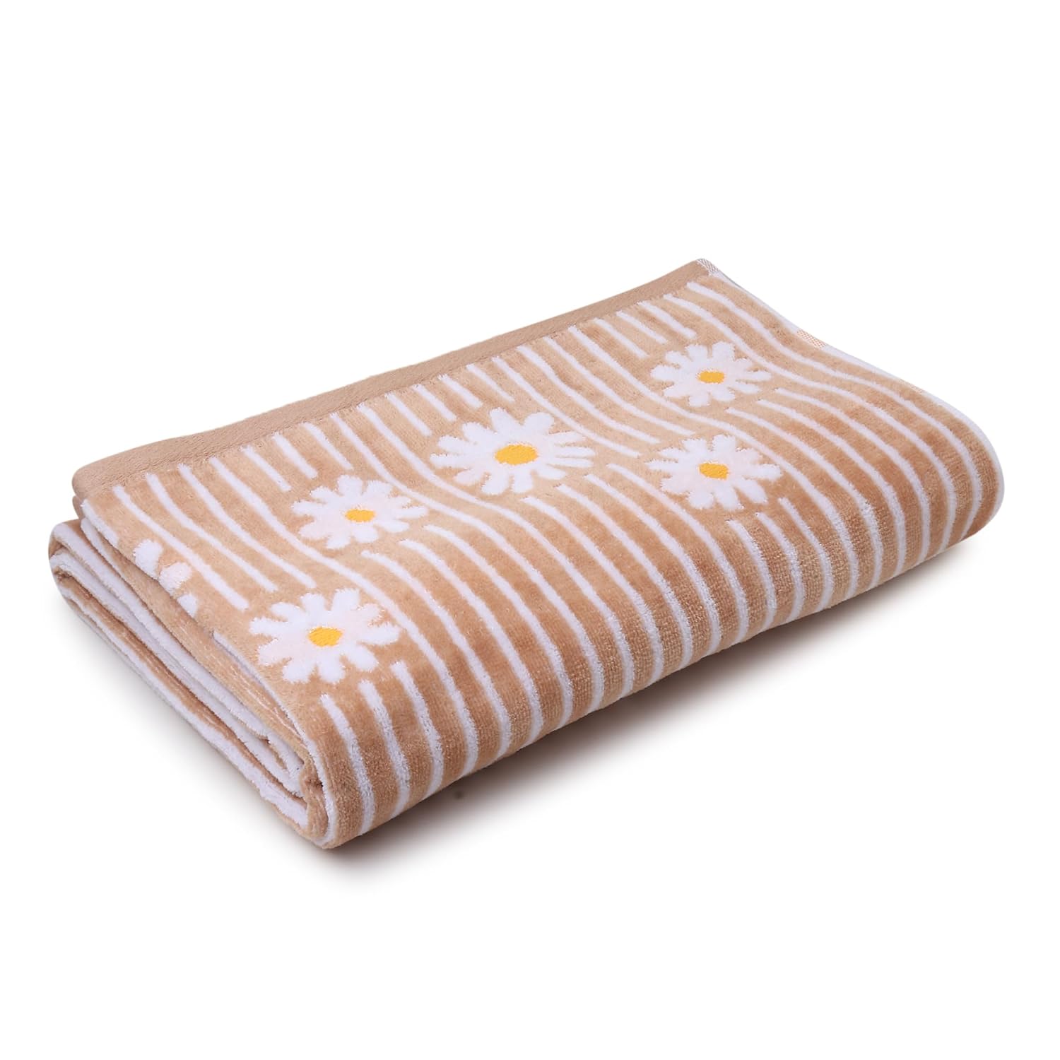 Brodloom Cotton 1 Bath Towel + 2 Hand Towels 950 Gsm | Ultra Soft, Quick Dry & Premium Gift Set Towel (Beige)