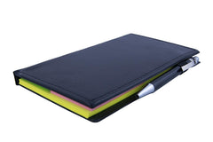Sticky Notes, Clip Holder & Pen | Desk & Office Organizer Notebook (Lemon Green)