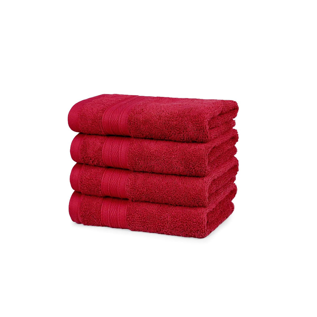 Trident Soft Comfort Air Rich Towel 100% Cotton Hand Towel For Daily Use, 500 Gsm Highly Absorbent Towels For Men/Women, 4 Pcs Hand Towel Set (Crimson)