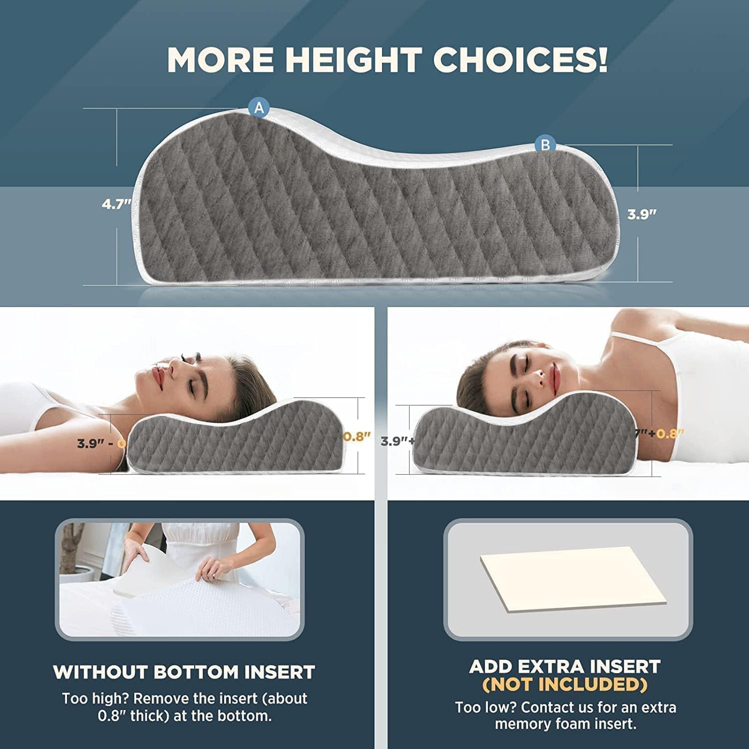 Memory Foam Pillows Supports Neck Pain & Shoulder Pain, Pillows Model - A1 | Contour Cervical Orthopedic Pillows, Ergonomic Cervical Pillow Neck Support Pillow For Side Back