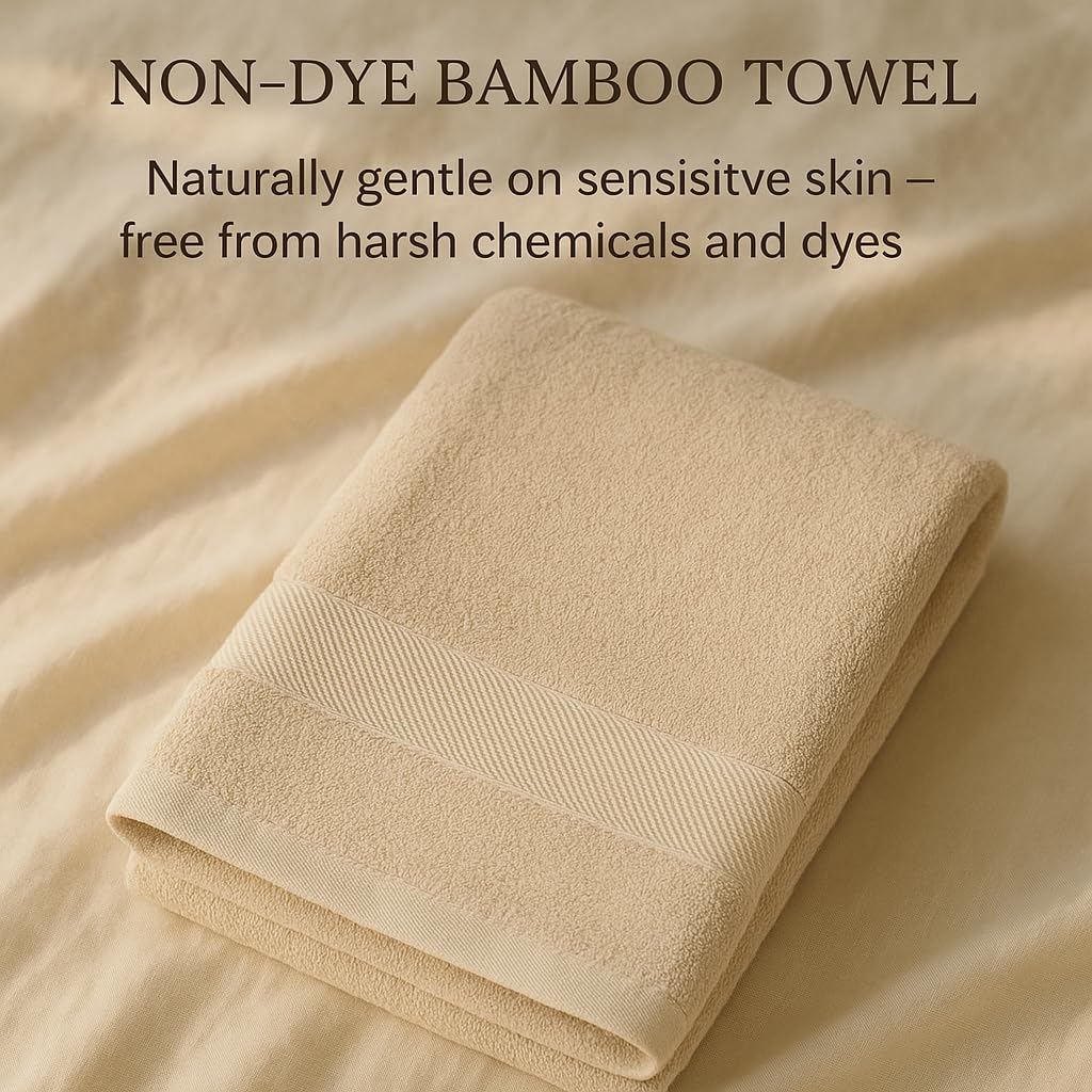 Ehlor Bamboo Bath Towel 450 Gsm | Ultra Soft & Quick Dry Antibacterial & Odor-Resistant | Eco-Friendly Towel For Bath, Spa & Gym (Non Dye)