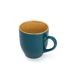 Ceramic Coffee Mug Set Of 2 - 300ml Each, Teal Green | Medium Mug With Glossy Finish - Stoneware Coffee Cup Set | Ceramic Cup - Microwave Safe
