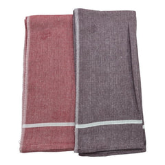 Ambika Stores & Readymades Large Size Kerala Traditional Cotton Bath Towel/Thorthu 700 Gsm | Light Weight Kerala Thorth & Stitched Towels (Rosy Brown & Brown) - 2 Pcs